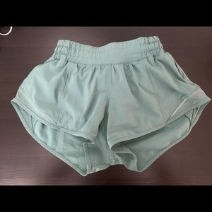 Green Lululemon Hotty Hot Shorts